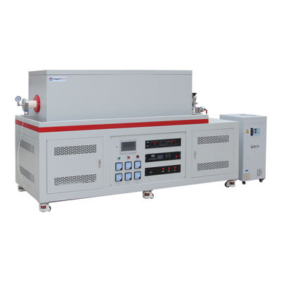 Forno per tubi a tre zone ad alto vuoto 1700C Forno per tubi CVD con flange di raffreddamento ad acqua