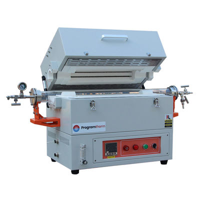 Forno per tubi di laboratorio 1200C con flange a vuoto e tubo di quarzo da 60 mm